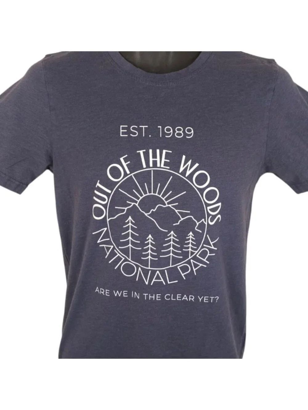 Out Of The Woods T Shirt Mens Size Small Blue National Park Travel Destination